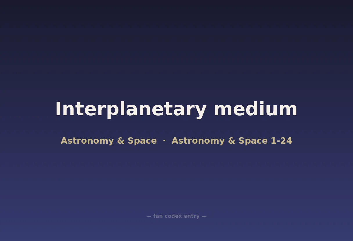 Interplanetary medium
