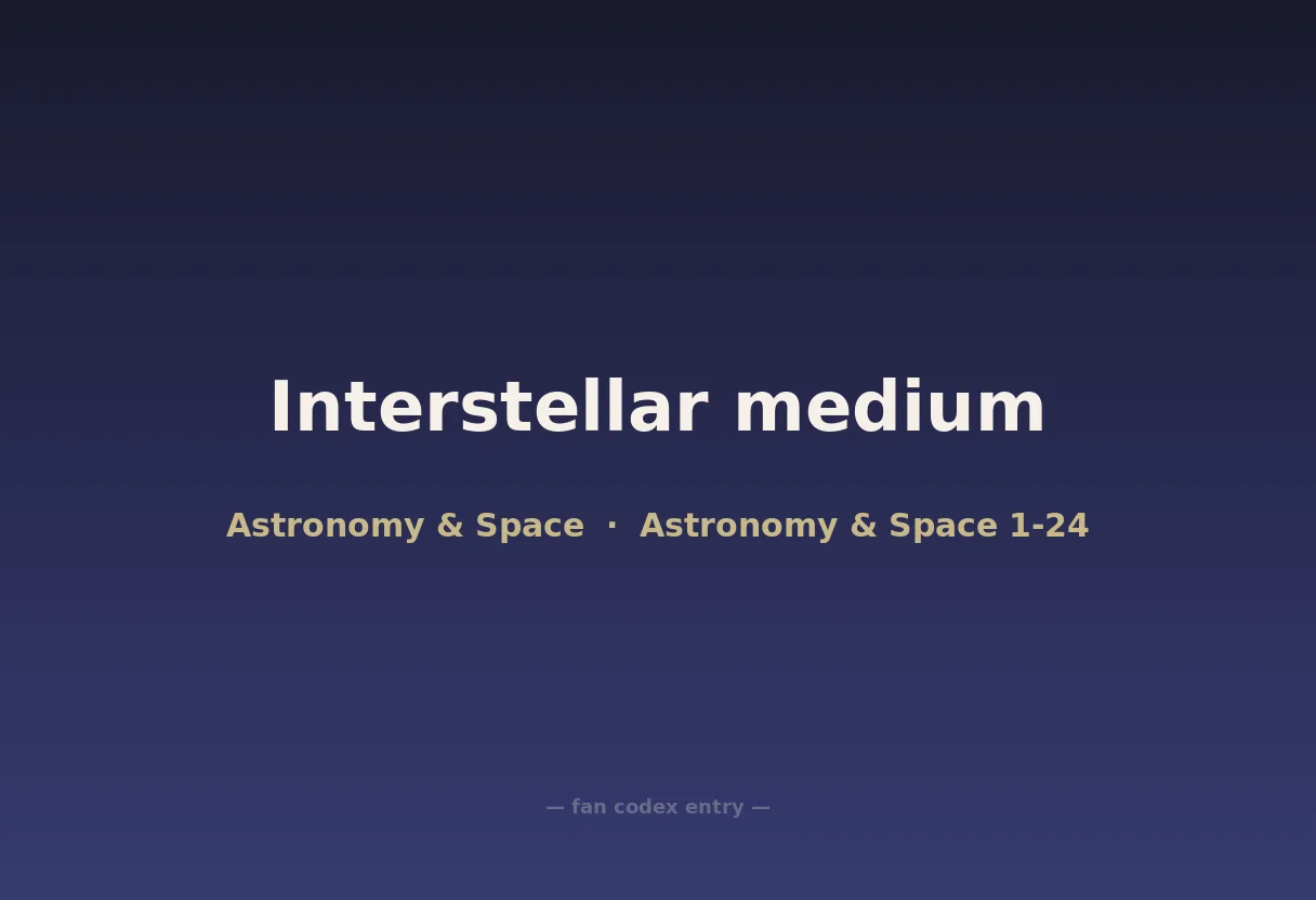 Interstellar medium