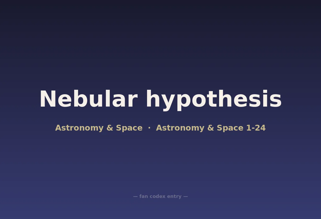 Nebular hypothesis